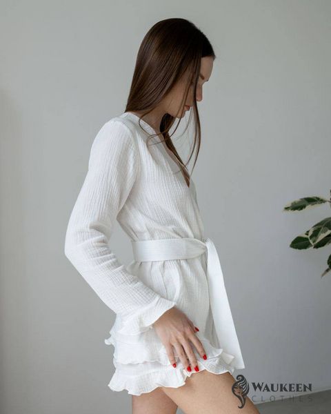 Жіноча піжама двійка із шортами «Nancy» колір молочний р.L 455518 455518 фото