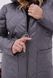 Жіноча тепла стьобана куртка колір сірий р.50/52 449450 449450 фото 3