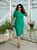 Жіноча сукня-поло міді зеленого кольору р.48/50 421178 421178 фото
