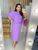 Жіночий костюм з довгої спідниці та вільної кофти лілового кольору р.50/52 406348 380892 фото