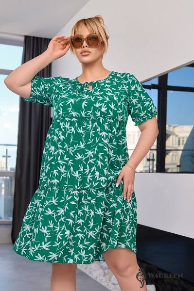 Жіноча сукня із софту колір зелений р.50/52 455305 455305 фото