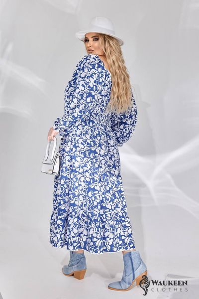Жіноча вільна сукня із софту колір синій р.50/52 450393 450393 фото