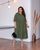 Жіноча вільна сукня міді кольору хакі р.50/52 420973 420973 фото