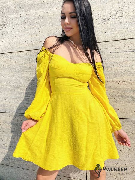 Жіноча сукня жовтого кольору 373569 373569 фото