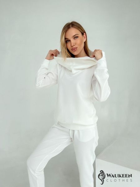 Жіночий спортивний костюм білого кольору р.40/42 372816 372816 фото