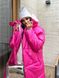 Жіноче стьобане тепле пальто рожевого кольору р.42/46 448090 448090 фото 2