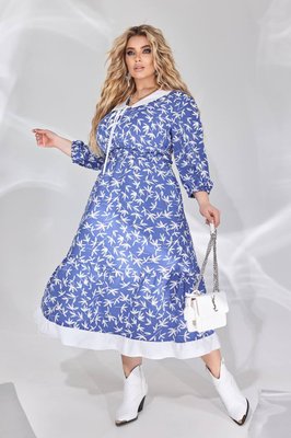 Жіноча вільна сукня із софту колір синій р.50/52 450395 450395 фото
