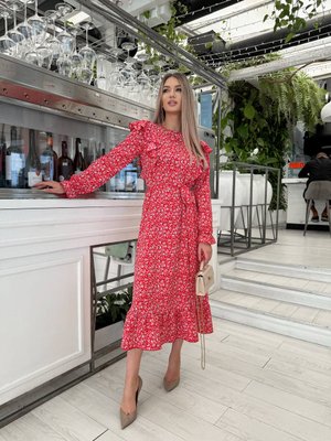 Жіноча сукня із софту колір червоний р.42/44 452301 452301 фото