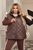 Женский костюм тройка с жилеткой цвет шоколад-беж р.50/52 450904 450904 фото