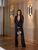 Жіночий брючний костюм асиметрія чорного кольору на підкладці р.40 372779 372779 фото