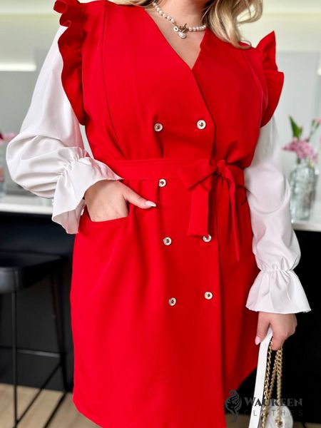Жіноча сукня-піджак колір червоний р.48/50 454101 454101 фото