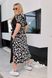 Жіноча сукня з поясом колір чорний леопард р.50/52 453803 453803 фото 4