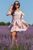 Жіноча сукня з поясом колір бежевий в горох р.42/44 437859 437859 фото