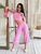 Женский прогулочный костюм с футболкой и кюлотами розового цвета р.42/46 373590 373589 фото