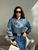Жіноча куртка бомбер з еко шкіри колір синій р.42/44 454390 454390 фото