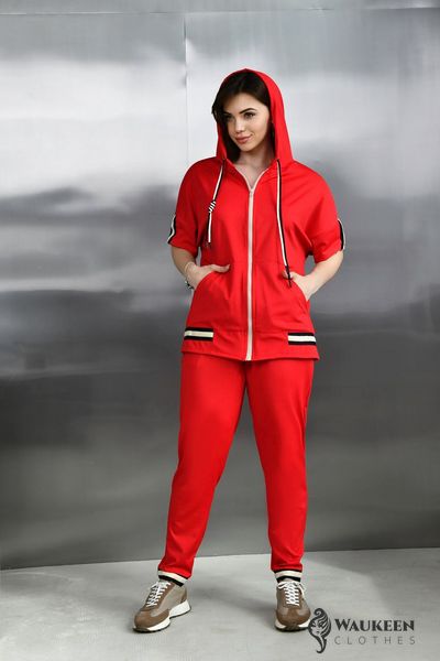 Жіночий спортивний костюм колір червоний р.48/50 455539 455539 фото