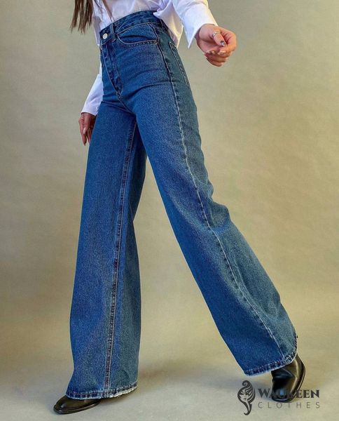 Женские джинсы палаццо цвет синий р.25 448907 448907 фото