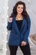 Женский классический пиджак с отложным воротником из крепкостюмки синего цвета р.46 357962 357962 фото 4