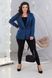 Женский классический пиджак с отложным воротником из крепкостюмки синего цвета р.46 357962 357962 фото 3
