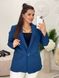 Женский классический пиджак с отложным воротником из крепкостюмки синего цвета р.46 357962 357962 фото 6