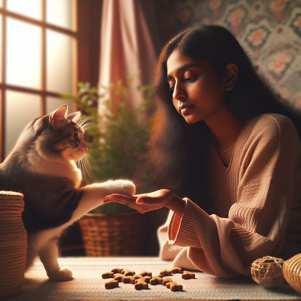 Как научить кота давать лапу?